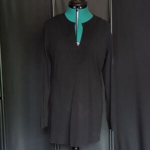 Sweet Pea by Stacy Frati Black Long Sleeve Tunic with Mandarin Collar